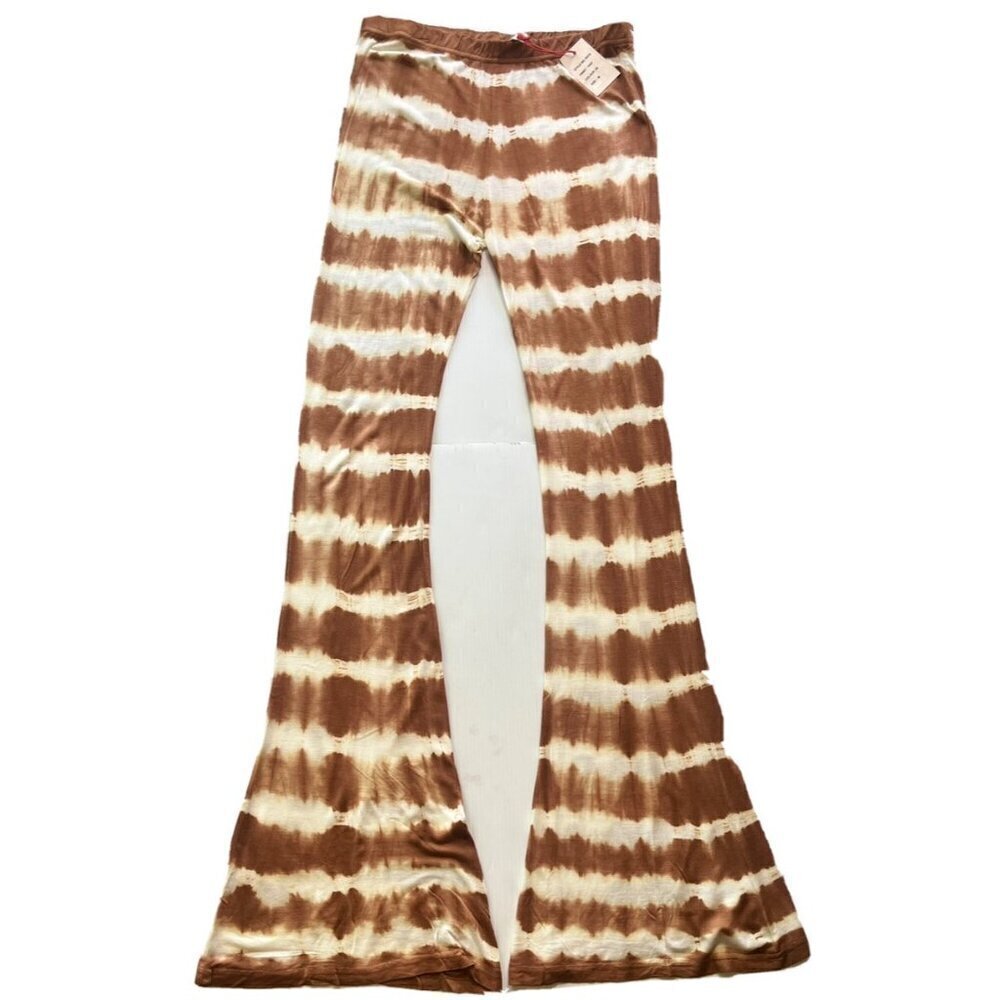 Raga Women's Orange Beach Striped Soft Flare Casual Pants R518